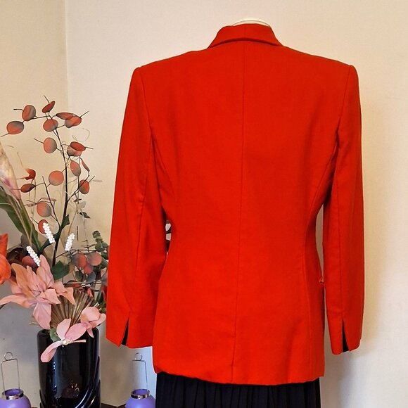 Vintage mr.jax Red Pure Virgin Wool Lined Blazer 100% Wool Jacket - Picture 5 of 11